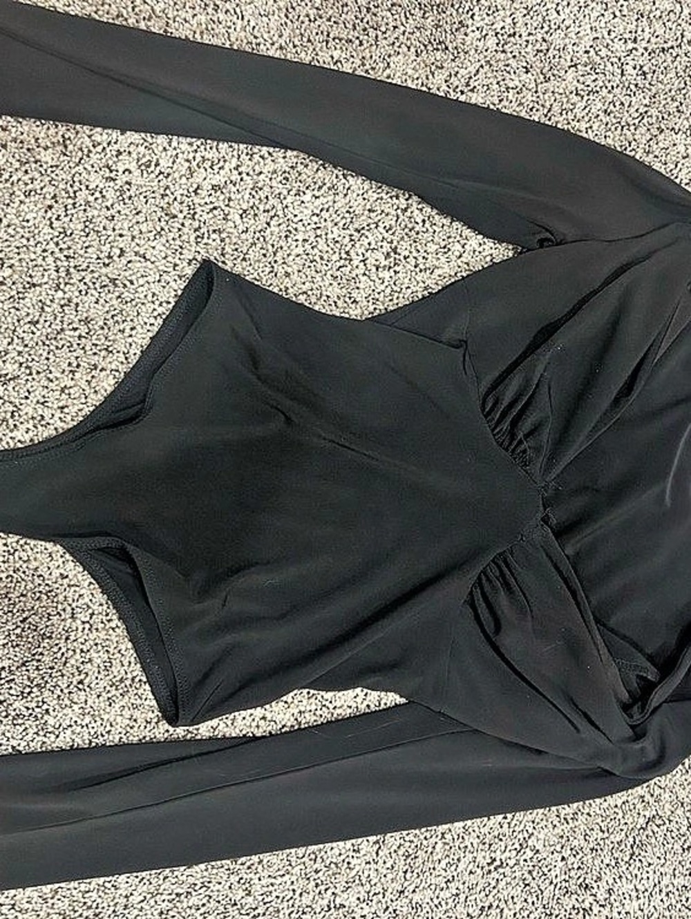 Ardene Long Sleeve Twist Front Bodysuit Black Bodysuit